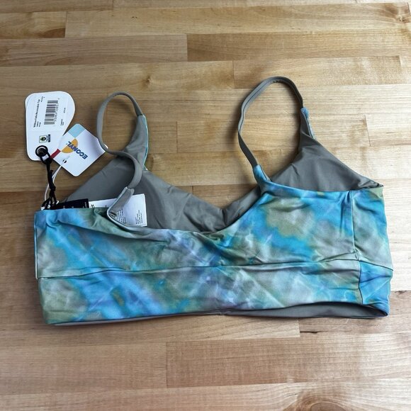 Prana Bikini Top Size Small Willow Falls Reversible Top Mirage Blue Green NEW - Picture 2 of 5